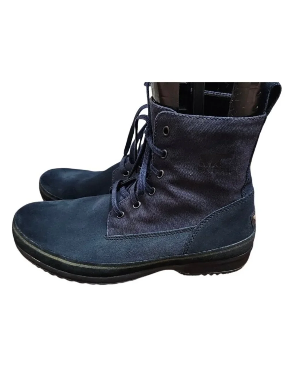 Sorel Woodbine Surplus NM1783 Men's Boots Size 13 Navy Leather Canvas Lace Up